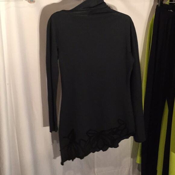 Celine grey wool asymmetrical top 10 blk detail